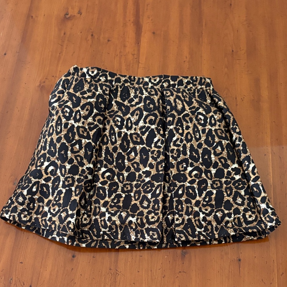 Chic Leopard Print Kids Skirt